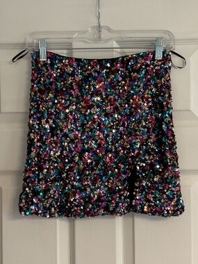 ✨DO + BE multi-coloured sequin mini skirt - size S